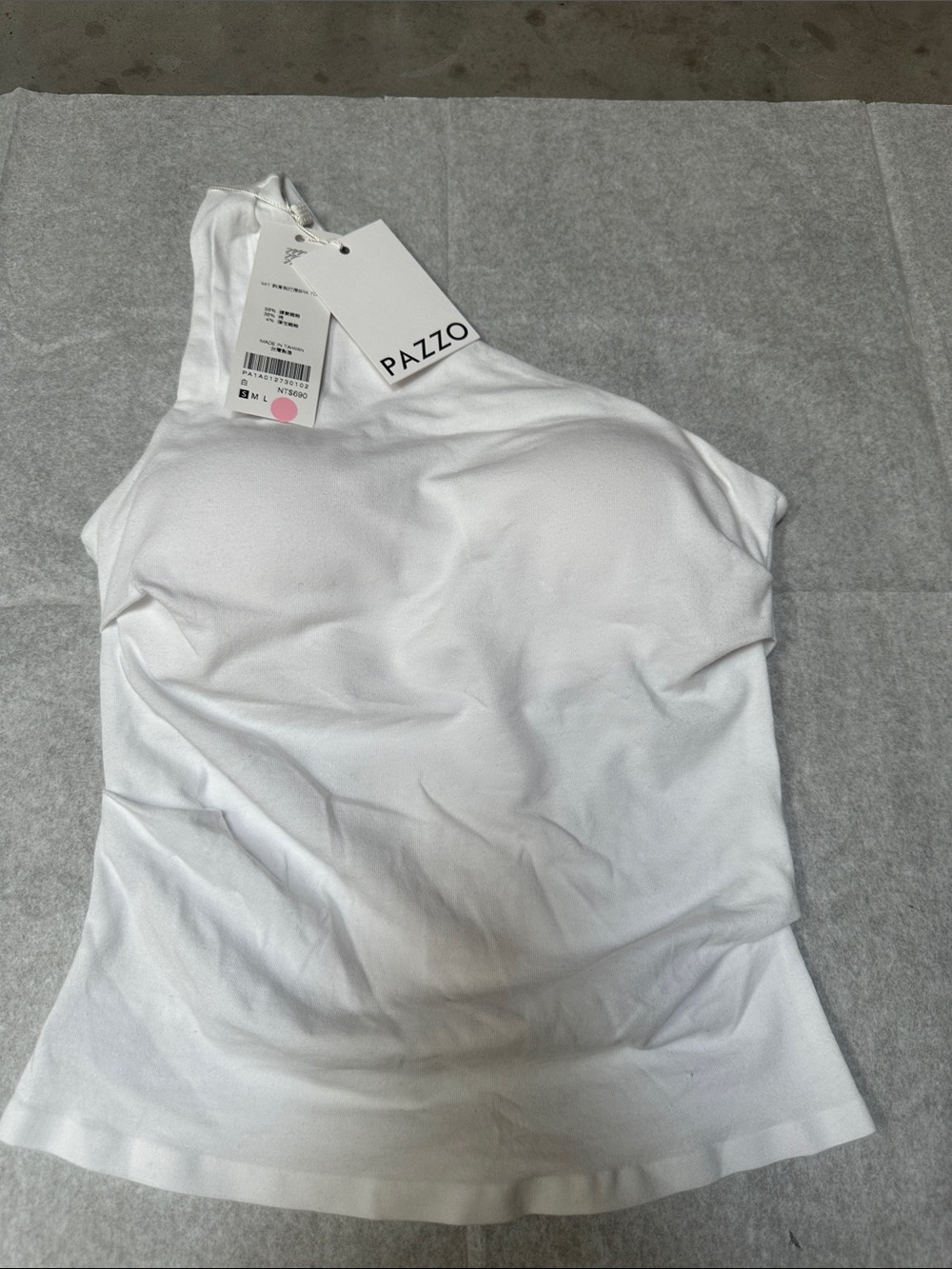 PAZZO Women’s White One-Shoulder Tank Top